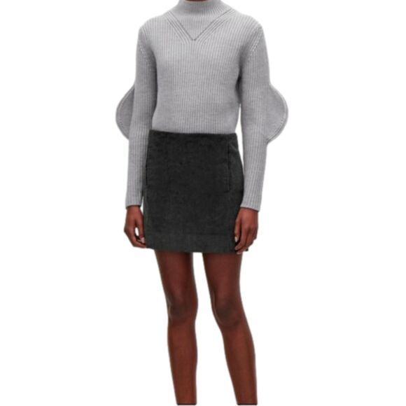 COS Corduroy Mini Skirt - Gray 6 - Picture 2 of 8
